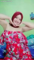Hijab Daster Merah Toge Bugil